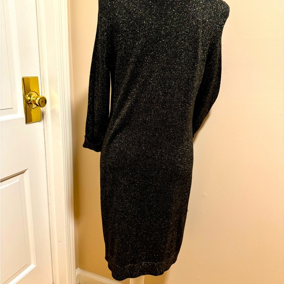 Daisy Fuentes Cute Sexy Knit Dress, Size Large, Black w/gold lurex - Picture 4 of 7